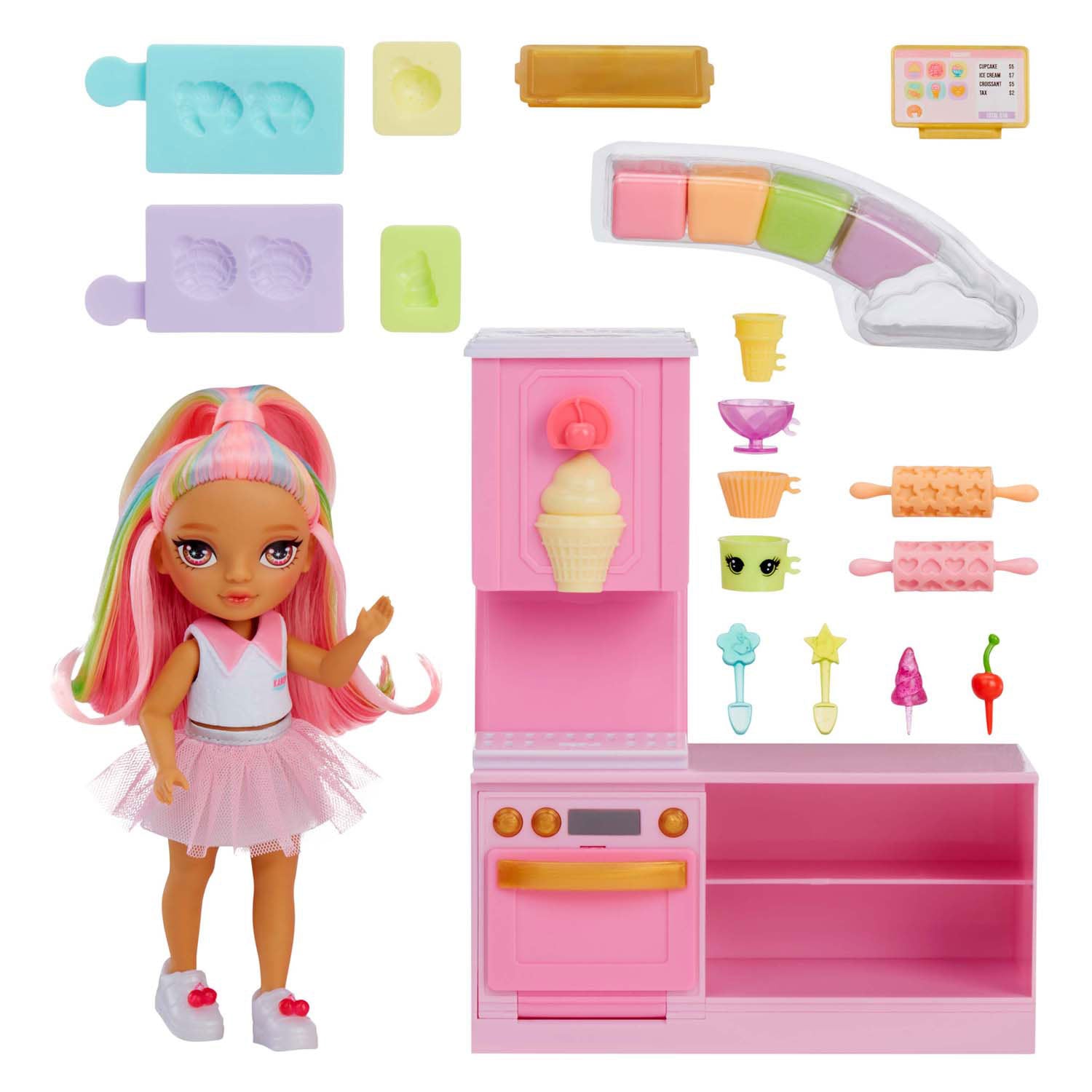 Mga entertainment rainbow high pop kleine dessertwinkel met kandy speelset