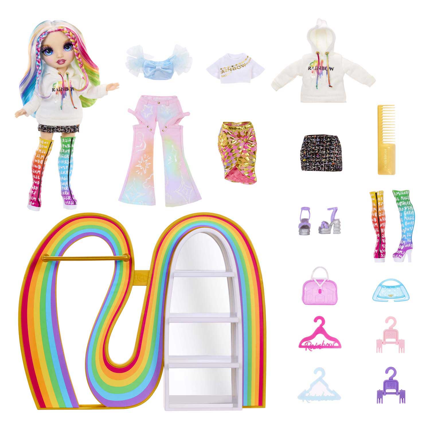 Rainbow high - amaya's rainbow closet playset - kleurrijke opbergoplossing