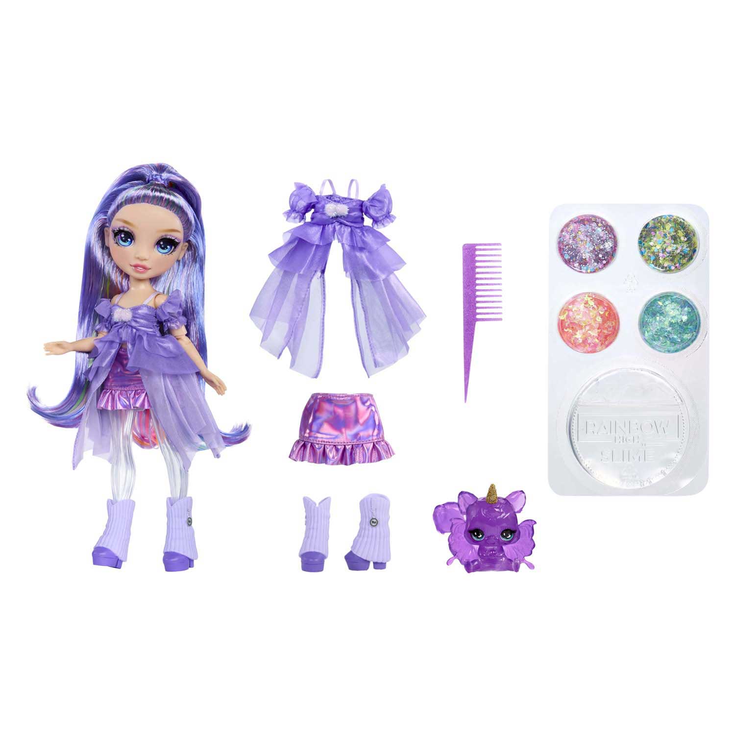 Mga entertainment rainbow high modepop met slijm - violet