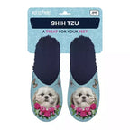 Pantoffel shih tzu lichtblauw donkerblauw
