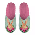 Pantoffel konijn groen roze