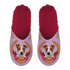 Pantoffel jack russel roze fuchsia