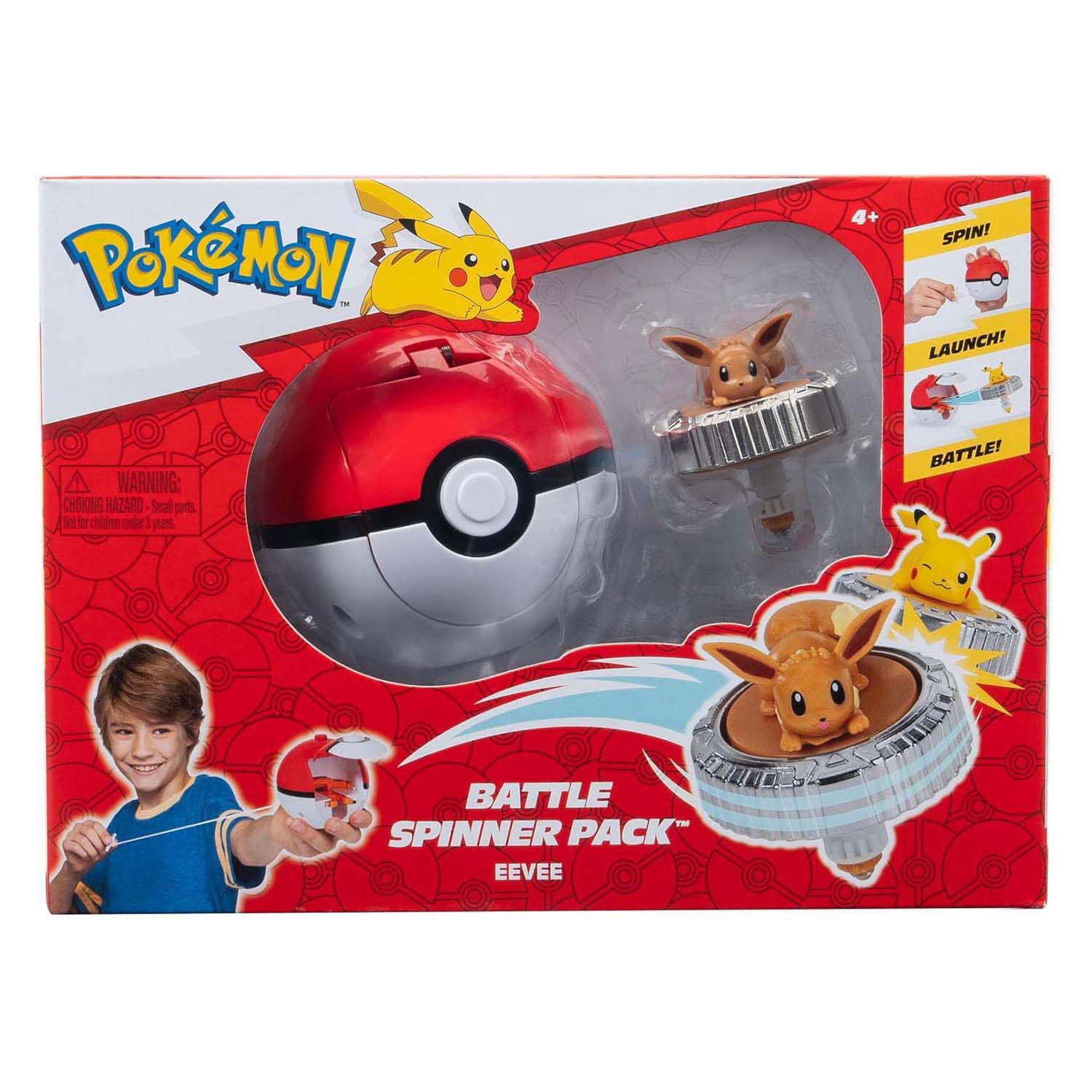 Jazwares - Jazwares Pokémon battle spinner game - eevee & pokéball