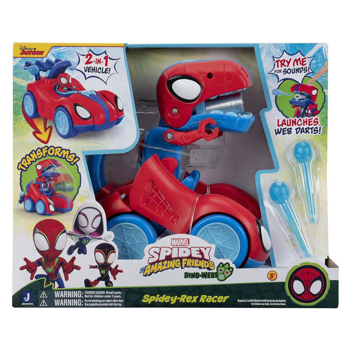 Jazwares spidey and his amazing friends - spidey-rex racer feature vehicle