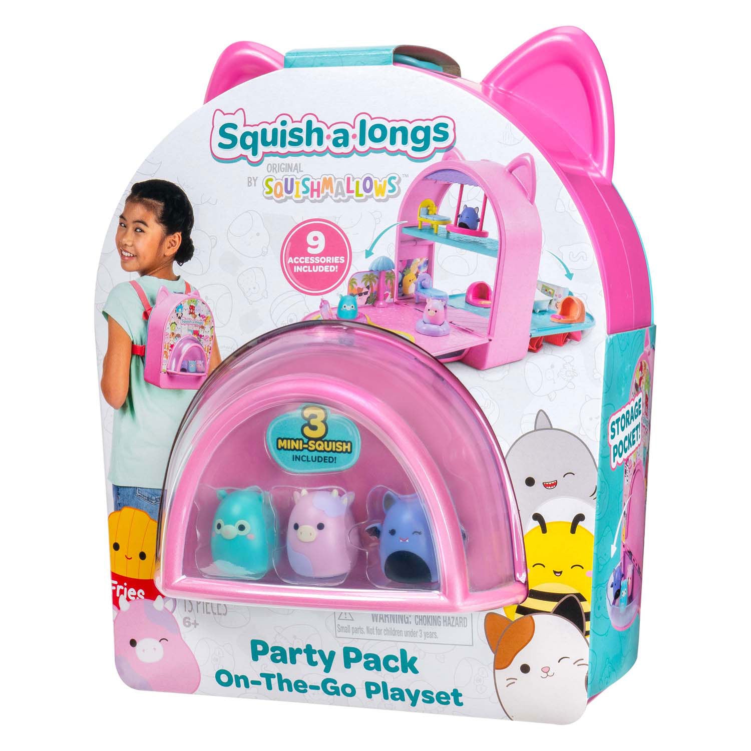 Jazwares squish-a-longs - on the go playset party pack