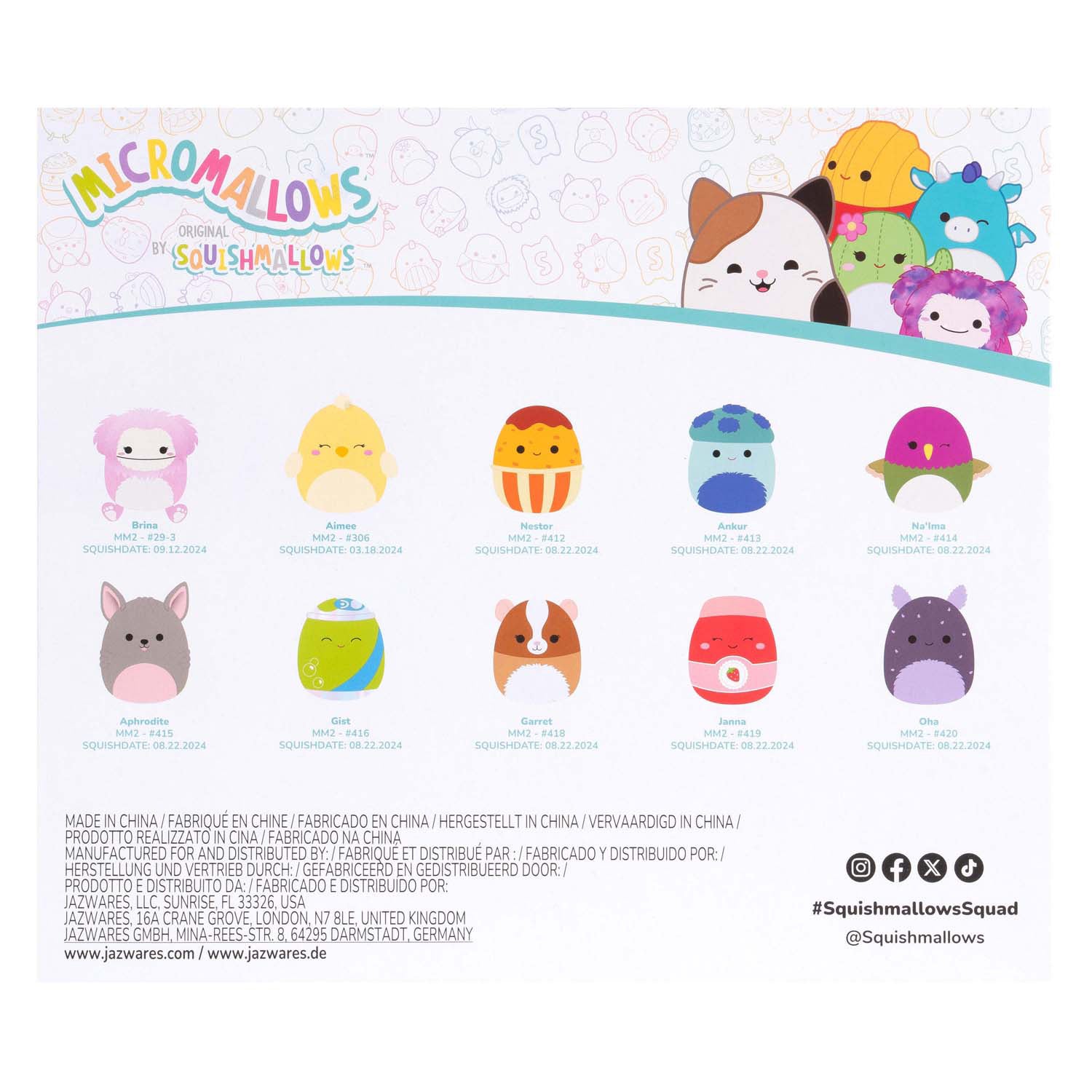 Jazwares squishmallows knuffel pluche - micromallows herfst - 10dlg.