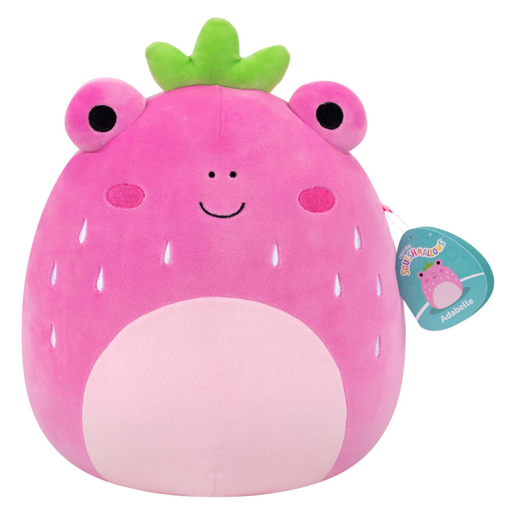 Jazwares squishmallows knuffel pluche - adabelle the pink strawberry frog - 30cm