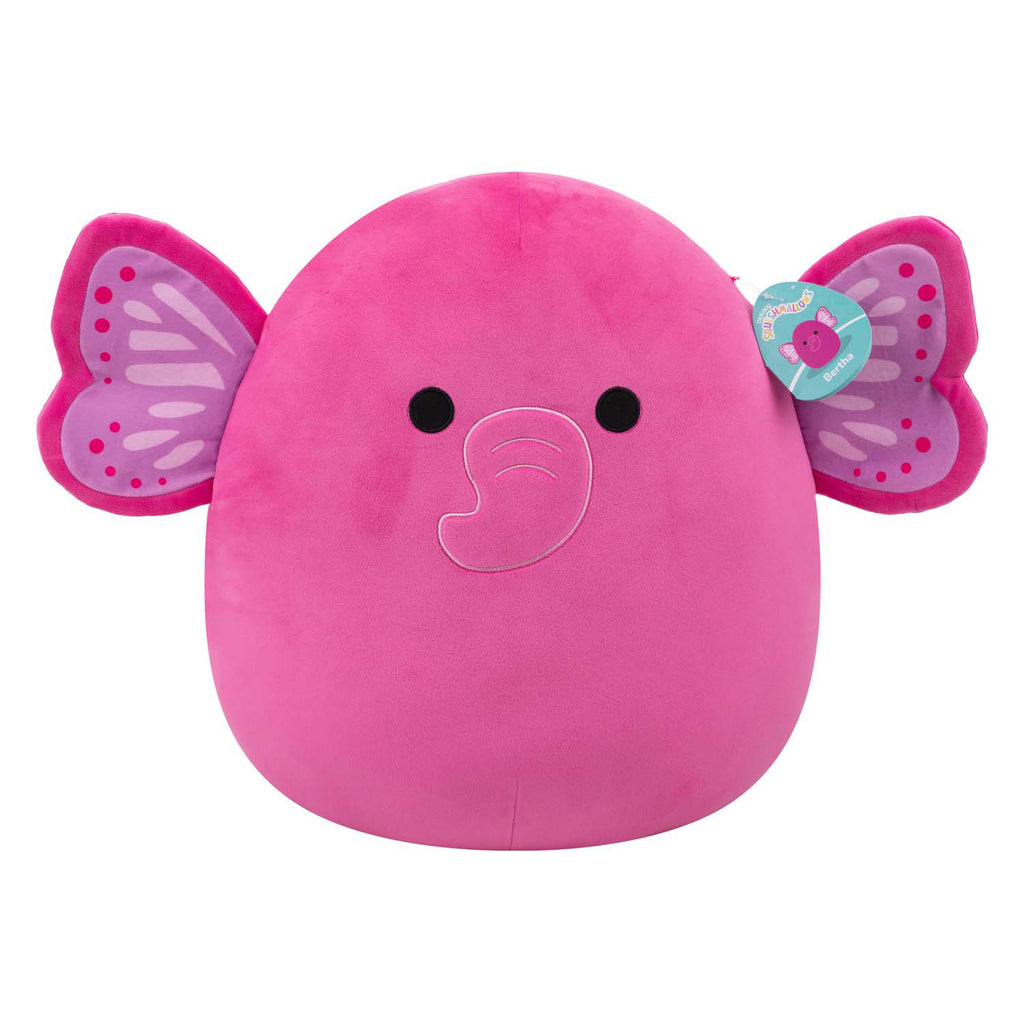 Jazwares squishmallows knuffel pluche - evelyn the hot pink butterfly elephant - 40cm