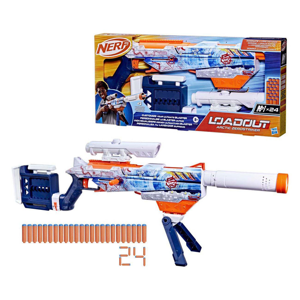 NERF - NERF loadout arctic zerostriker blaster en 24 n1-darts