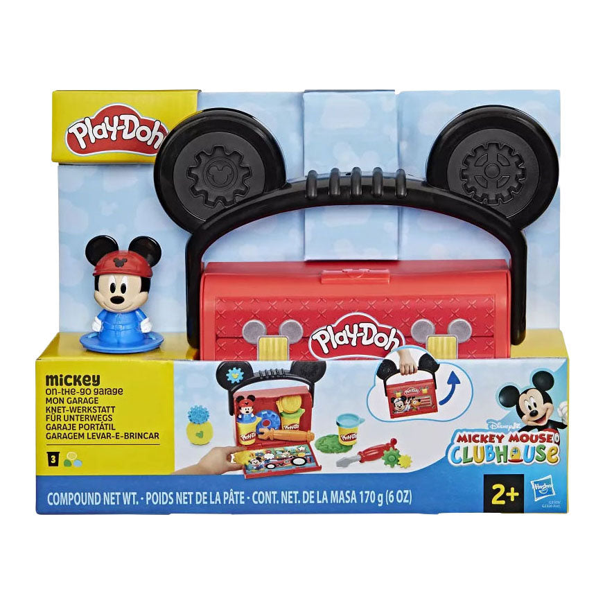 Play-Doh -Doh disney junior garage on the go speelset - 3 kleipotjes