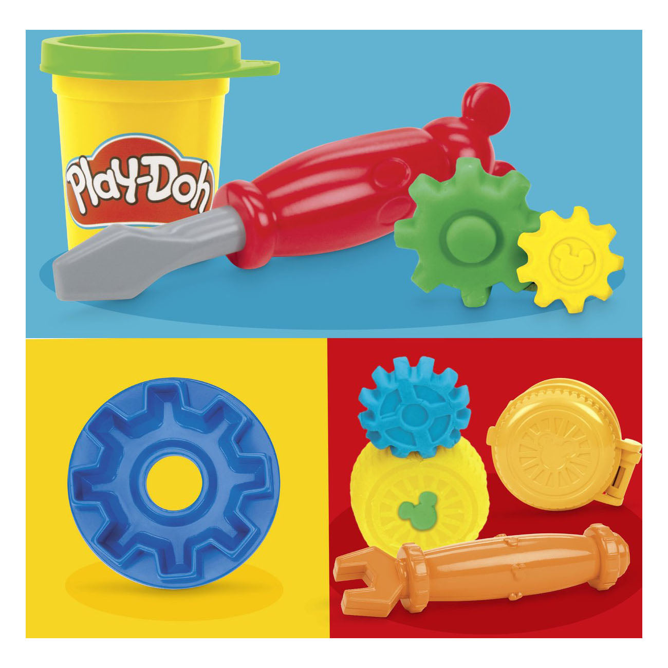 Play-Doh -Doh disney junior garage on the go speelset - 3 kleipotjes