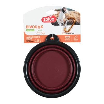 Zolux - bvk voerbak opvouwbaar siliconen rood