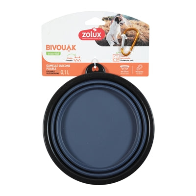 Zolux - bvk voerbak opvouwbaar siliconen blauw