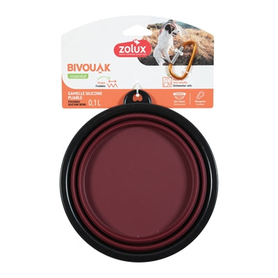Zolux - bvk voerbak opvouwbaar siliconen rood