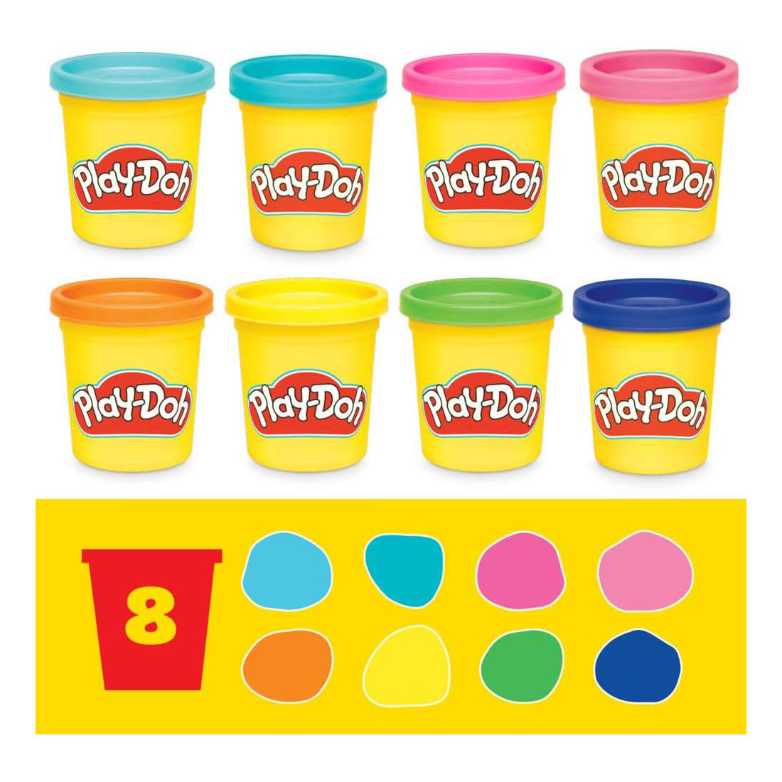Play-Doh -Doh mini classic bundel - 4in1 speelset - 8 kleipotjes
