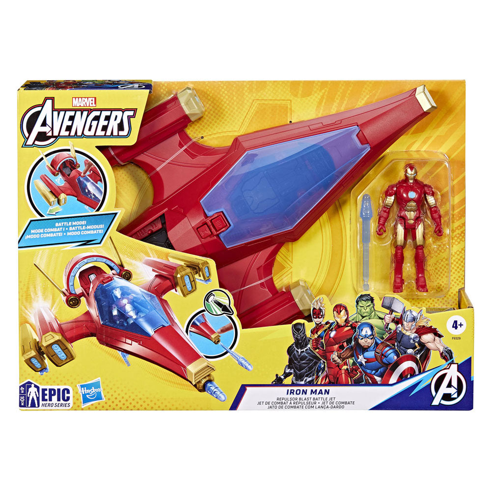 Marvel - Marvel Avengers iron man-schip met 1 beeldje - van 10 cm - leeftijd 4