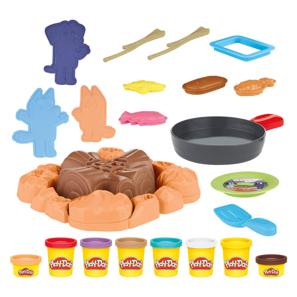 Play-Doh -Doh bluey gaat kamperen speel set - 6 kleipotjes