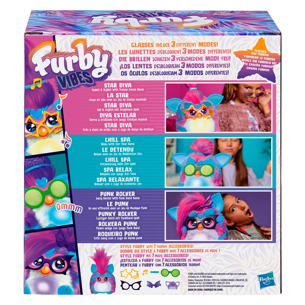 Hasbro - Hasbro furby interactieve knuffel blue razz met accessoires.