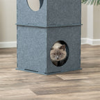 Trixie - kattenhuis toren nele vilt grijs