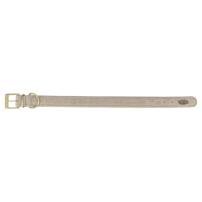 Trixie - halsband hond pure leer lichtgrijs