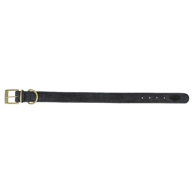 Trixie - halsband hond pure leer zwart