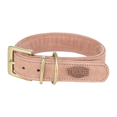 Trixie - halsband hond pure leer roze
