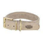 Trixie - halsband hond pure leer lichtgrijs