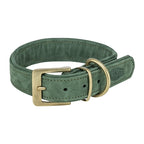 Trixie - halsband hond pure leer saliegroen