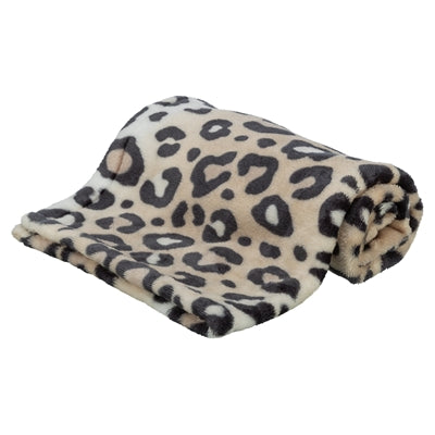 Trixie hondendeken leo soft pluche creme panterprint
