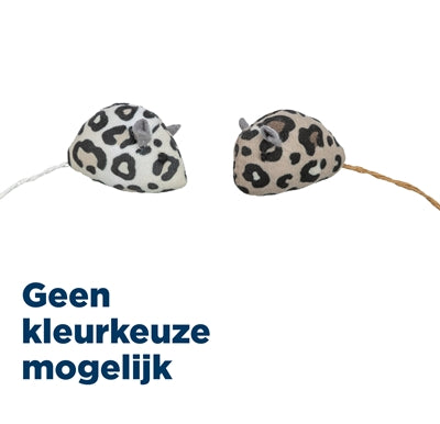 Trixie pluche muis panterprint met kattenkruid catnip assorti