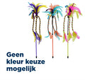 Happy pet tabby patch kattenhengel met lint en veren assorti