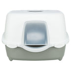Trixie kattenbak davio top outdoor met kap grijs wit