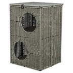 Trixie - kattenmand amalia hoekig polyrattan grijs