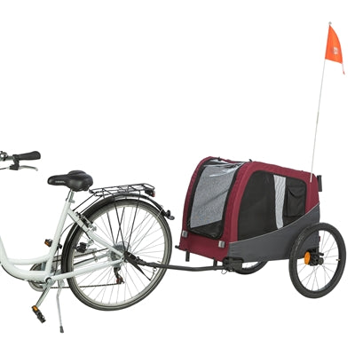 Trixie - hondenfietskat grijs / rood