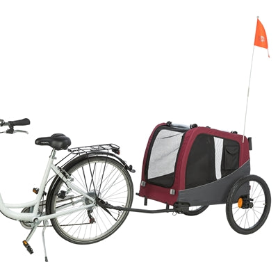 Trixie - hondenfietskat grijs / rood