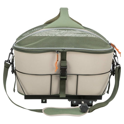 Trixie - fietsmand voor bagagedrager polyester olijfgroen / beige