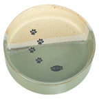 Trixie - voerbak / drinkbak met pootprint keramiek groen / beige