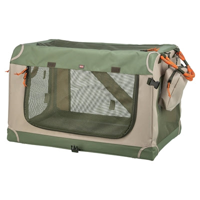 Trixie - kennel comfy bench stof / reismand olijfgroen / beige