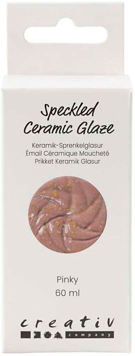 Creativ company keramiek glazuur pinky 60ml - glanzend spikkel effect.