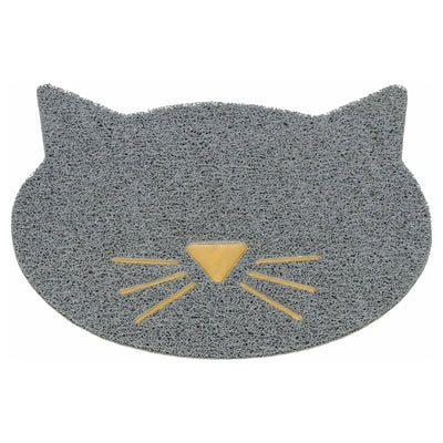 Trixie - kattenbakmat kattenkop pvc lichtgrijs