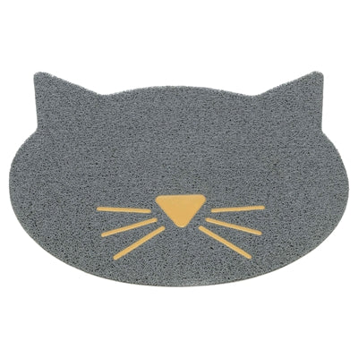 Trixie - kattenbakmat kattenkop pvc lichtgrijs