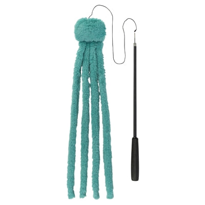 Trixie - kattenhengel telescopisch grote katten met pluche octopus groen