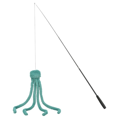 Trixie - kattenhengel telescopisch grote katten met pluche octopus groen