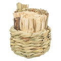 Trixie - mand gras met hooi / maisbladeren / houten stokjes