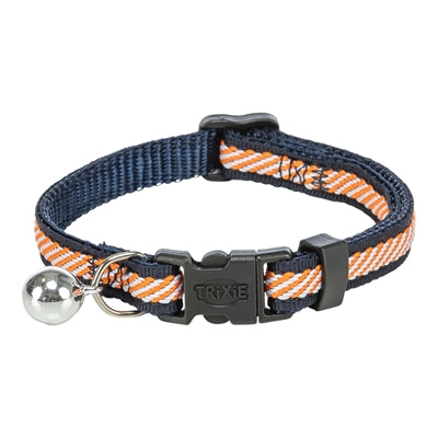 Trixie - kattenhalsband gestreept blauw / oranje