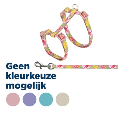 Trixie - kattentuigje met riem bloemen motief