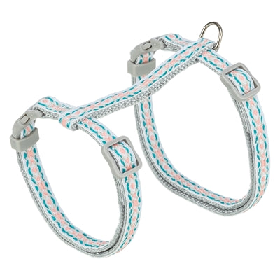 Trixie - kattentuigje met riem retro motief grijs / blauw
