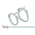 Trixie - kattentuigje met riem retro motief grijs / blauw