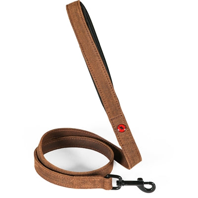 Zolux - expert hondenriem premium leer / neopreen bruin