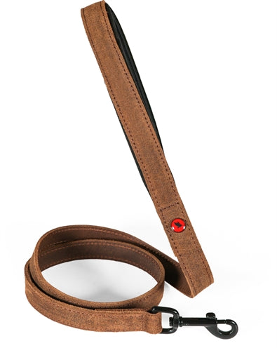 Zolux - expert hondenriem premium leer / neopreen bruin